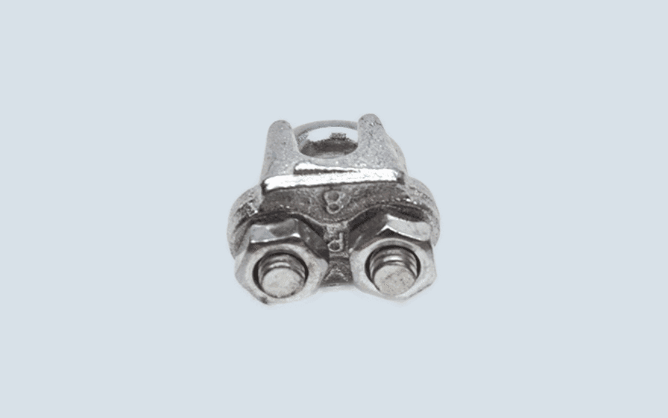 Elevator wire rope clip back view