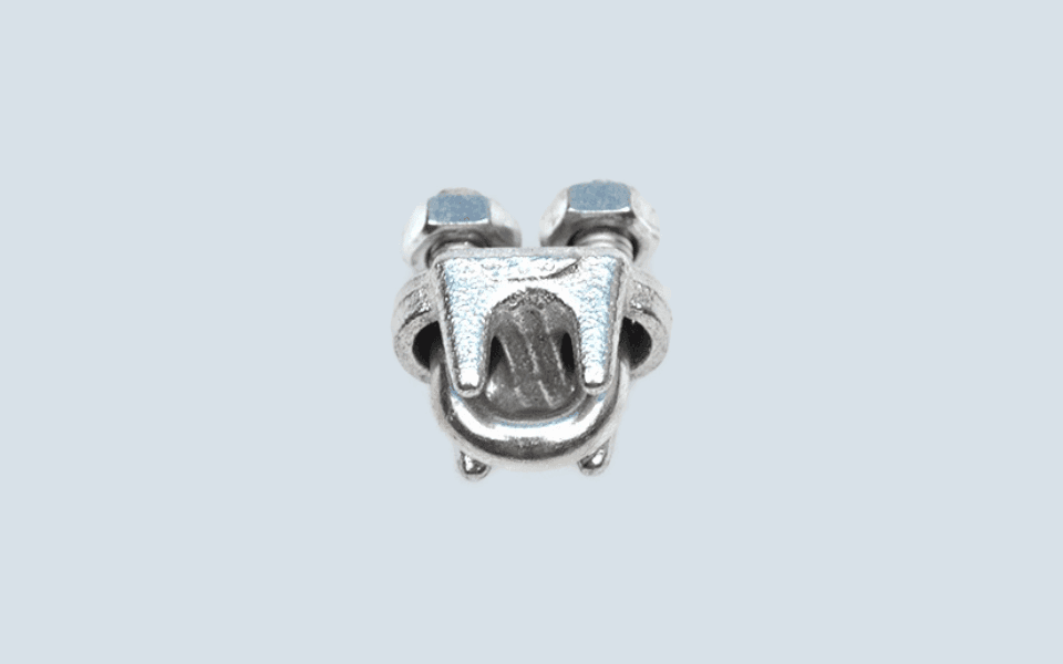 Elevator wire rope clip side view