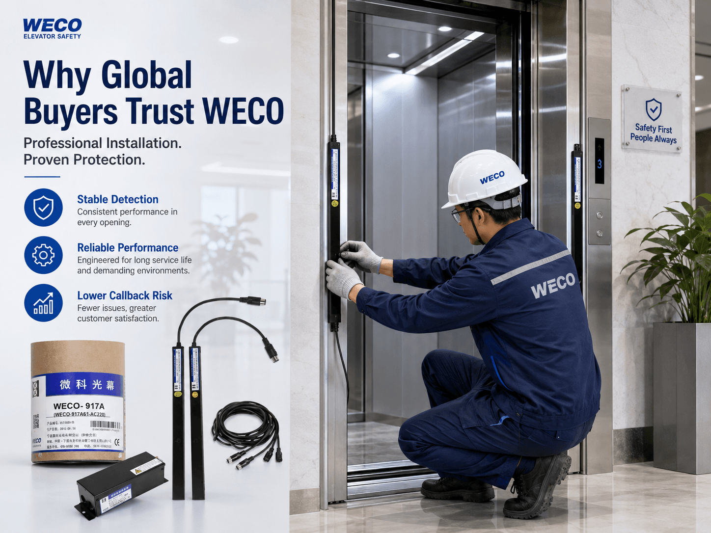 How to Select an Elevator Light Curtain: WECO 917A61 AC220V vs Other Brands